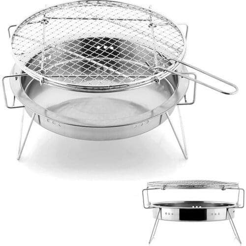 Mini Portable BBQ Grill Outdoor Folding BBQ Grill Mini Pocket Stainless Steel Barbecue Accessory for Garden Park Camping Picnic