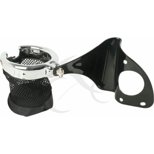 Motorcycle Handlebar Cup Holder Chrome Drink Basket For Harley Touring Electra Glide Road Glide Ultras Classics
