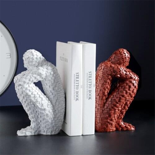 Mosaic Resin Abstract Male Thinking Figure Sculpture Carved Into European Style Home Decoration Accessories