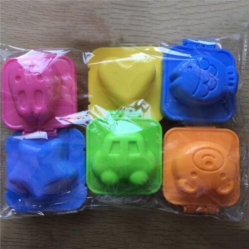 6PCS/set Cartoon Egg Molds Multi-functional Bear Heart Star Fish Car Shaped 3D Boiled Egg Moulds Kitchen Cooking Mold DIY Tools
