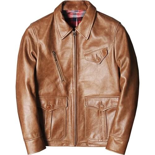 2022 High Quality Cowhide Jacket Mens Genuine Leather Plaid Coat Luxury Motorcycle Biker Jackets and Coats Man European Clothing