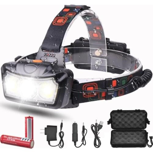 Headlamp 15000LM headlight led T6 COB head torch flashlight head light super bright waterproof headtorch head lamp driving light