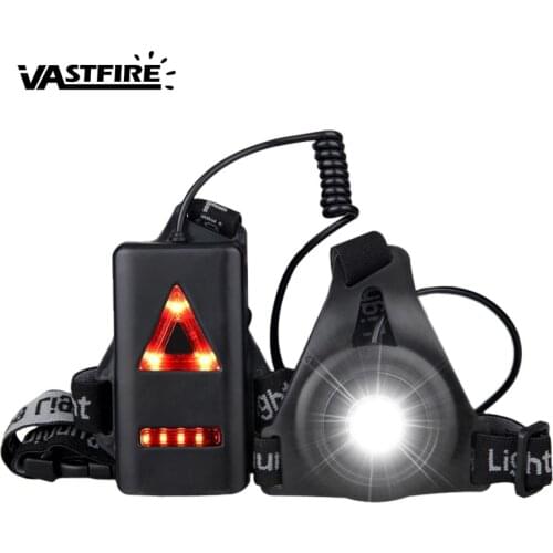 VASTFIRE Night Running Light Outdoor Waterproof IP65 LED Night USB Rechargeable Chest Lamp Jogging Walking Safety Warning Light