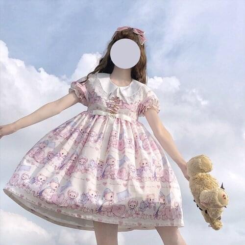 Lolita dress pajamas bear OP summer lolita short sleeve dress Lolita dress tea party girl op Princess Dress Gothic Loli Dress