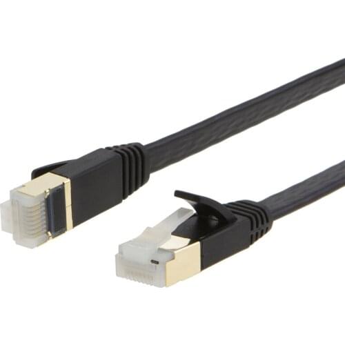 Cat7 Flat Ethernet Cable,SSTP Shielded Gold Plated Ethernet Network Patch Cable cat 7/Category 7,High Speed 10 Gigabit 600Mhz