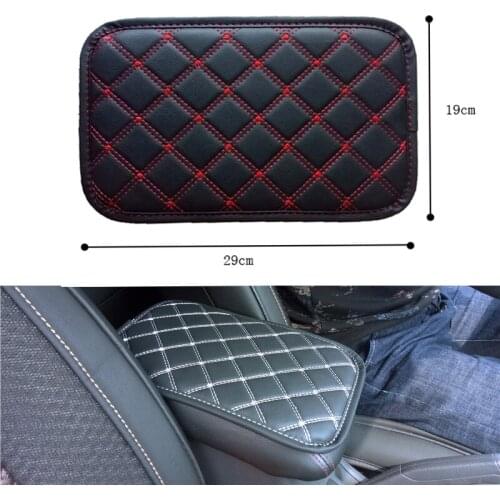 Car Armrest Pad Leather Covers Universal Center Console Auto Seat Armrests Box Pads Black Armrest Storage Protection Cushion