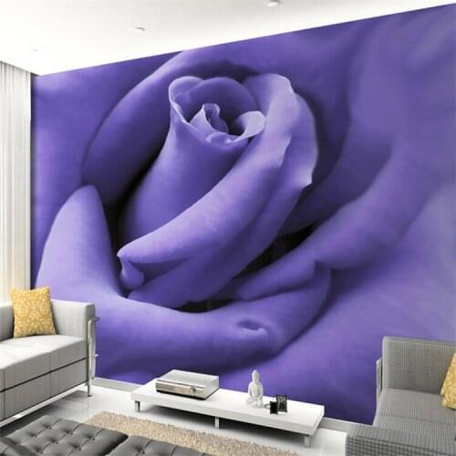 Custom 3D Photo Wallpaper Modern Designs Purple Rose Flower Mural Living Room Bedroom Photography Background Wallpaper Murals 3D