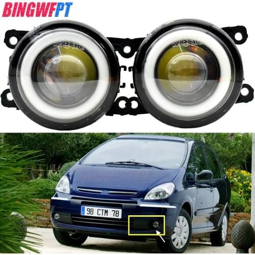 Angel Eye Fog Light Assembly Car Front Bumper Fog Lamp with Halo Ring DRL 12V For Citroen Xsara Picasso MPV N68 1999-2015