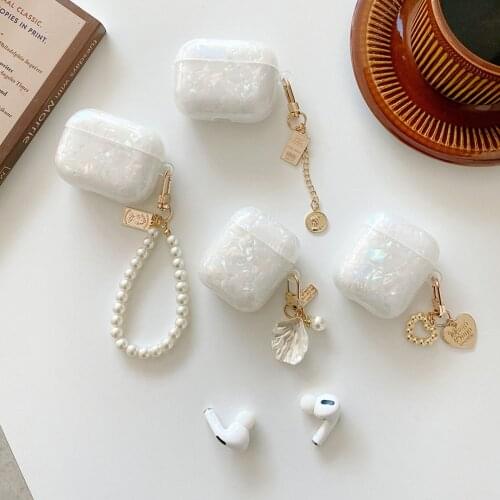 Luxury Dreamy Case for Apple Airpods 1 2 3 Case for AirPods Pro Case with Bracelet Keychain TWS Bluetooth Earphone Headphone Box