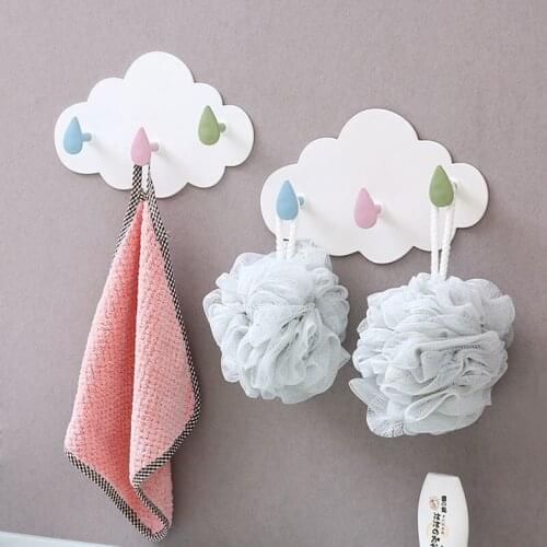 1 Pcs Cute Star Moon Cloud Shape Hook Wall Clothes Hooks Wall Hanging Wall Door Coat Hook Creative Sticky Hook