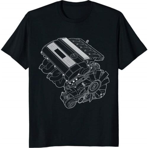Modern Race Header Inline 6 Na Engine 2019 Newest Fashion Funny Cotton Cool Design 3D Tee Fitted T Shirts