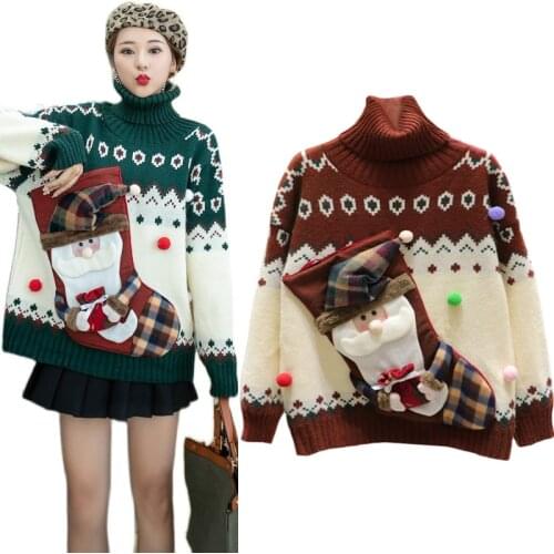 2020 Thick Winter Oversized Turtleneck Sweaters For Christmas Womens Pullover Long Sleeve Knitted Clothes Tops Jumpers Mujer