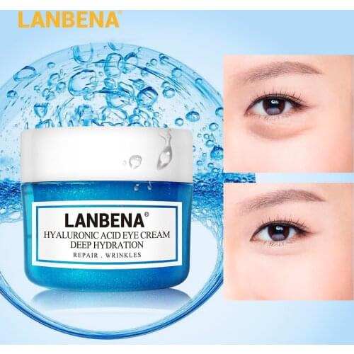 LANBENA Hyaluronic Acid Eyes Cream Moisturizing Anti-Wrinkle Removing Eye Puffiness Fading Fine Lines Dark Circle Firming Serum