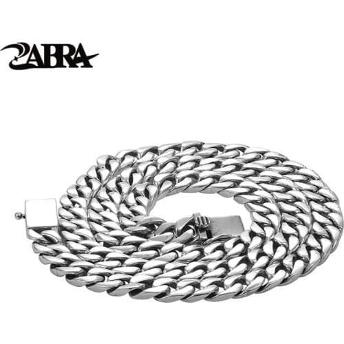 ZABRA Luxury Solid 925 Sterling Silver Link Necklace For Men Chain 3mm Thickness Heavy Hip Hop Rock Punk Biker Man Jewelry
