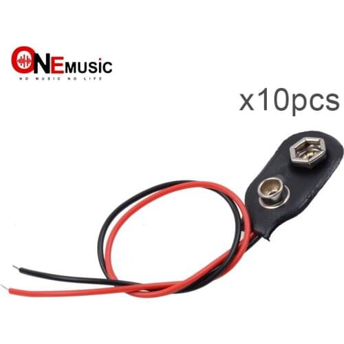 10pcs 9V 9 Volt Battery Clip Holder Connectors Plug Snap Type Lead Wire Soft Battery Buckle For Electric Bass Guitar