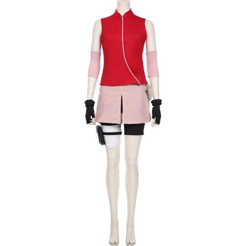 Haruno Sakura Cosplay Costume Women Girls Skirt Outfit Halloween Carnival Costumes