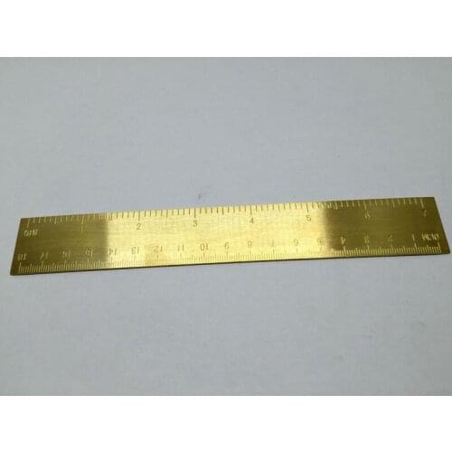 10pcs MINI Vintage Brass Handy Straight Ruler School Copper Metal Bookmark EDC Tools CM Inch Dual Scales 18CM