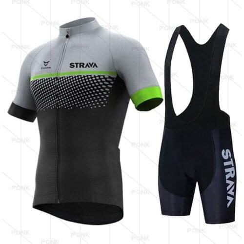 2021 Team STRAVA Cycling Clothing Bike Jersey Quick Dry Mens Bicycle Clothing Summer Cycling Jersey 19D Ropa Ciclismo Sportswear
