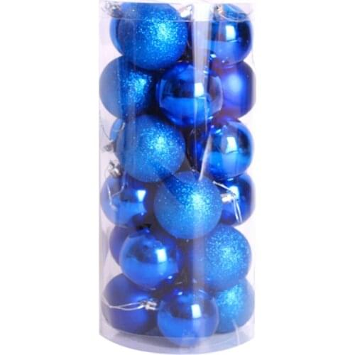 24pcs Xmas Christmas Balls Decorative 6cm New Year Christmas Tree Decorations for Home Decor Royal Blue