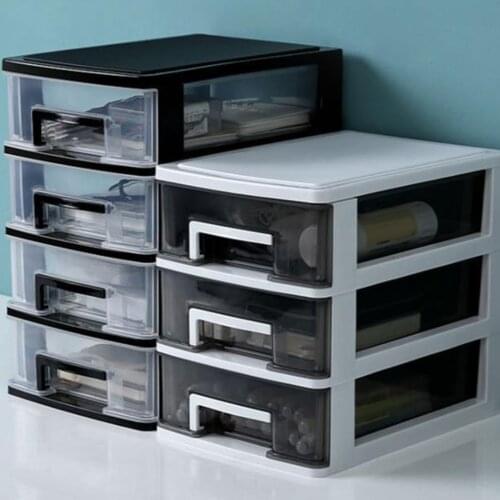 3/4/5 Layer Drawer Storage Box Household Plastic Document Sundries Holder Cosmetic Cabinet Safe And Easy-to-clean