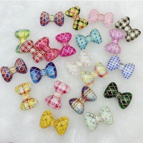 30Pcs Kawaii Cute Colorful bows Flat back Resin Cabochons Scrapbooking DIY Jewelry Craft Decoration Accessories C97