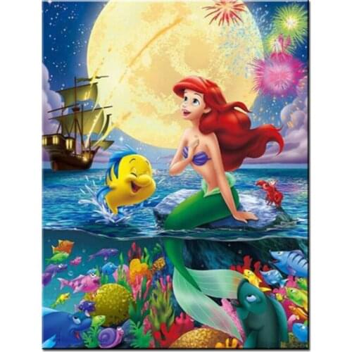 Handmade Gift 3d diy diamond painting Cartoon Princess diamond embroidery 5d pictures full Square round drill landscape,A2255