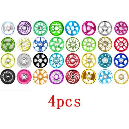 4 Pieces 19mm Aluminum Guide Rollers for Tamiya Mini 4WD Car Model