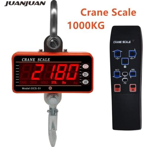 1000KG Digital Hanging Crane Scale OCS-S1 LCD Crane Scale High Accurate Heavy Duty Hook Scale 40%off