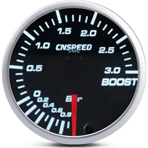 CNSPEED 2Inch 52mm Car Turbo Boost Gauge -1-3Bar LED 10-Color Stepper Motor Booster Meter Auto Car Gauge/Car Meter