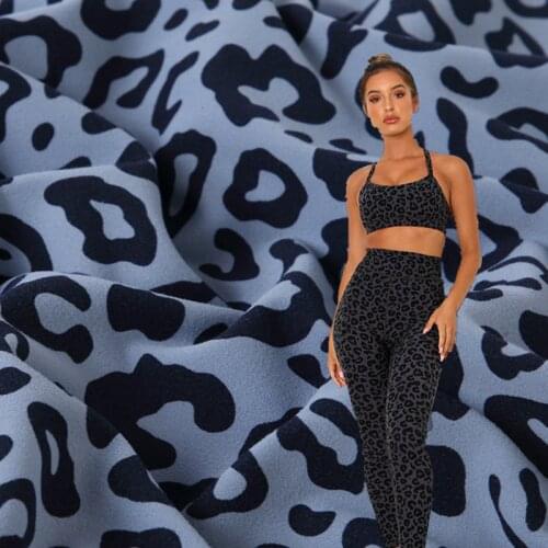 Nylon Double-sided Brushed Leopard Print Sports Yoga Clothing Fabric 4-way Stretch Breathable Comfortable Fabric By The Yards