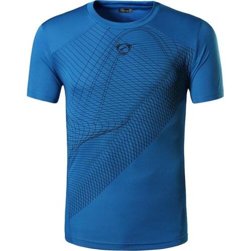 Jeansian Mens Tshirt T-Shirt Tee Shirt Sport Dry Fit Short Sleeve Running Fitness Workout LSL069 Blue