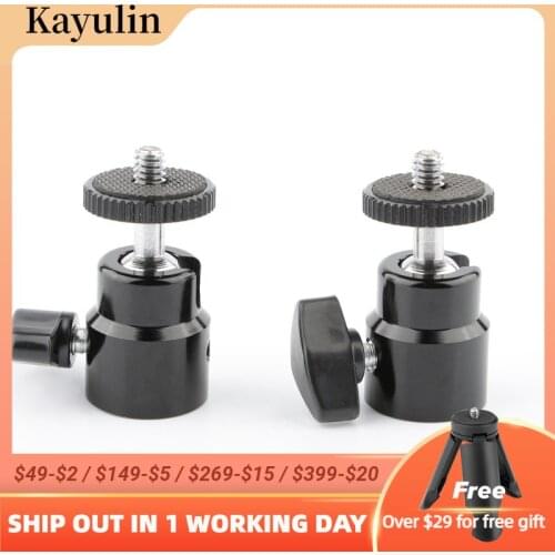 Kayulin 1/4-20 Screw Mount 360 Degree Rotatable Ballhead Tripod Accessory Mini Ball Head for Camera