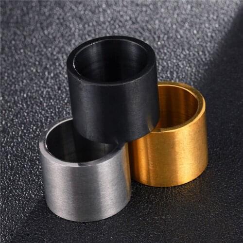 Beichong Fashion Stainless steel 19mm width Finger Silver Black Gold Men Ring Jewelry Gift