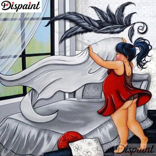Dispaint Full Square/Round Drill 5D DIY Diamond Painting "Cartoon woman" 3D Embroidery Cross Stitch 3D Home Decor A06331