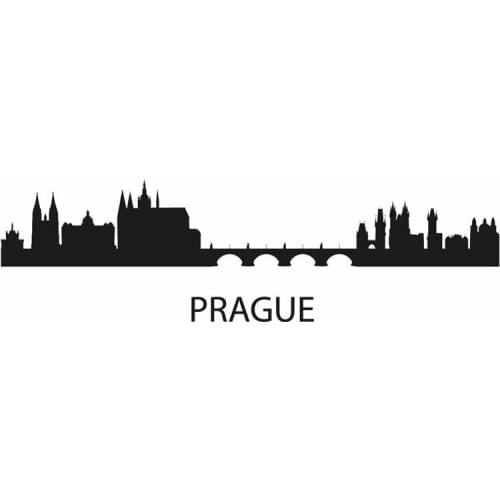 PRAGUE City Decal Wall Sticker Car Decal Vinyl Stickers Decor Mural Art Living Room Home Decoration Landmark Skyline Wall Decal