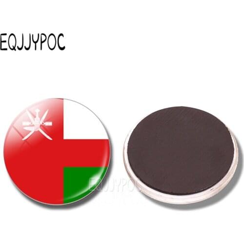 Oman Flag 30MM Fridge Magnet Muscat Sohar Mascat Desert Climate Glass Dome Magnetic Refrigerator Stickers Note Holder Home Decor