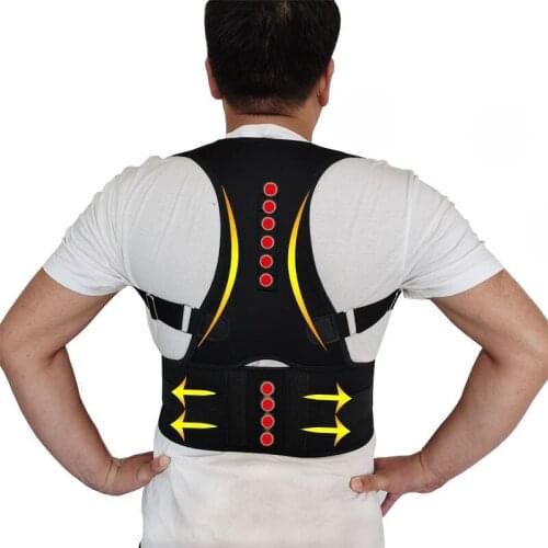 2021 Orthopedic Magnetic Therapy Back Support Belt Posture Corrector Shoulder Spine Support Corset Straightener Back Brace