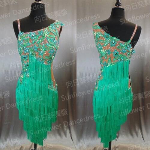 Rumba Jive Chacha Latin Dance Dress,ballroom dress,dance wear, fringe latin dress ,Sunflower Dance DressSunflower Dance Dress