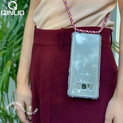 Crossbody Phone Bag Shoulder Clear Case For Samsung Galaxy S20 Ultra S8 S9 S10 Plus Note 10 9 8 Hang Lanyard Holder Strap Covers