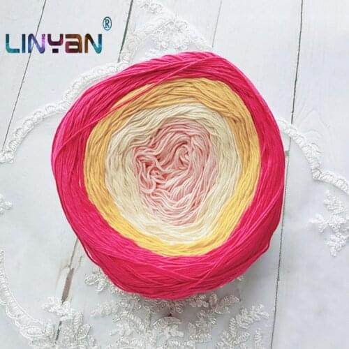 300g Space dye RAINBOW cotton yarn for knitting crocheting High quality Hand knitting crochet organic cotton soft threads ZL49