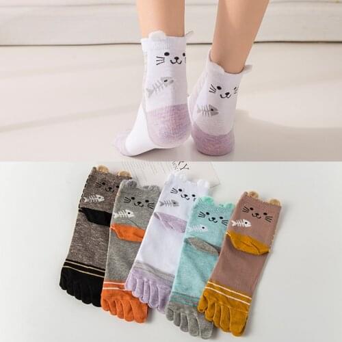 Five Finger Socks Cotton Breathable Sweat 5 Toe Socks Japan Socks With Separate Toes Colorful