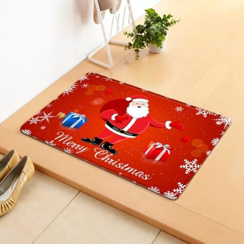 Xmas Kitchen Mat Home Entrance Doormat Christmas Bedroom Decoration Big Carpet Hallway Balcony Bathroom Anti-Slip Large Area Rug