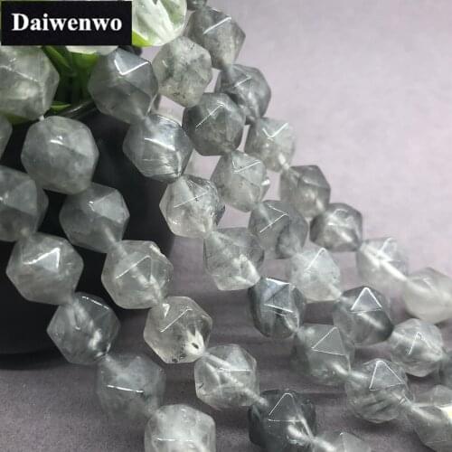 Grey Quartz Crystal Beads 6-12mm Faceted Natural Stone Cut Gem DIY