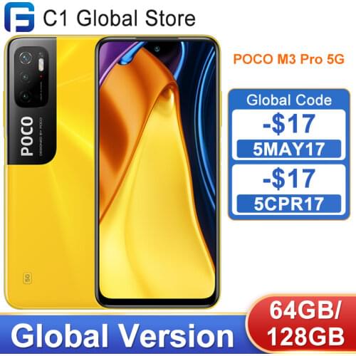 Global Version POCO M3 Pro 5G Smartphone 6GB 128GB 90Hz 6.5”FHD+ DotDisplay 48MP Triple Camera Dimensity 700 Octa Core NFC