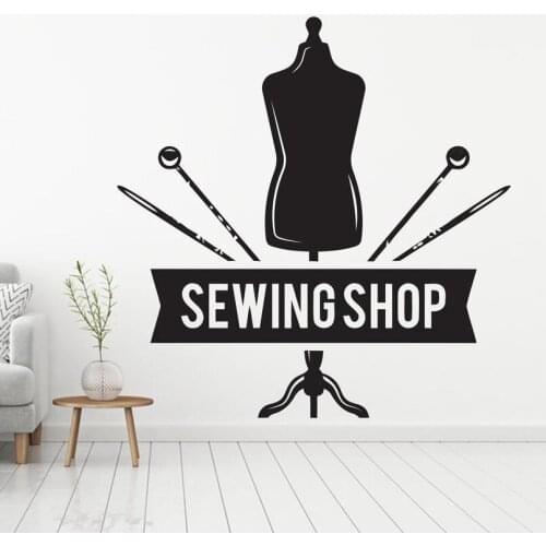 Sewing Atelier wall decal Tailor Shop Sewing Studio decor Wall Stickers Sewing Shop Vinyl Fashion Clothes make stickers C172
