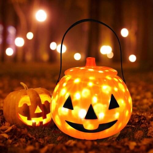 Halloween Pumpkin LED Lights Lantern With Music Halloween Glowing Pumpkin Lantern Halloween Kids Trick Or Treat Props Home Decor