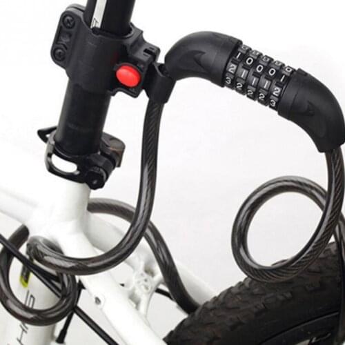 Bike Lock 5 Digit Code Combination Bike Wire Anti-cut Anti-theft Cycling Lock With Bracket MTB Lock Bicycle Tools