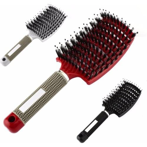Brushy Anti Klit Hairbrush Women Female Hair Scalp Massage Comb Bristle&nylon Hairbrush Wet Curly Detangle Hair Brush for Salon