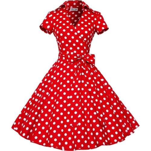 2021 Audrey Hepburn Summer Midi Dress Women Polka Dot Vintage Swing Robe Rockabilly Housewife Retro 50s Pinup Dresses Vestidos