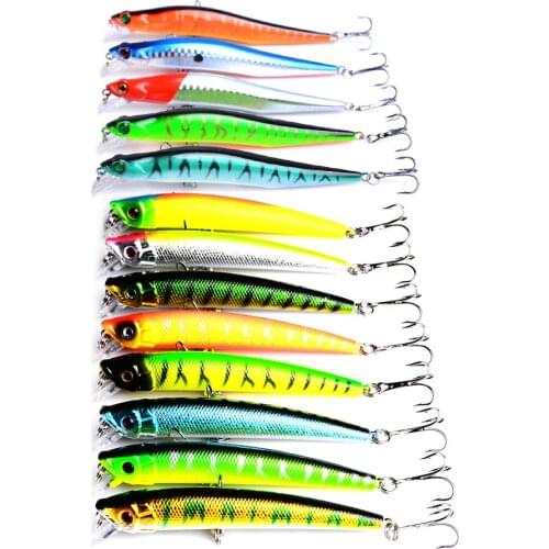 13pcs hard minnow fishing lures set wobbler catfish pike carp trout perch fishing baits crappie pesca fishing tackles
